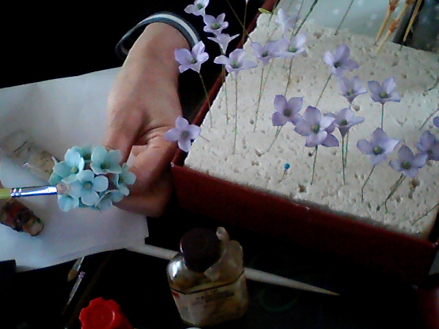 クレイフラワーの花作り 紫陽花の花パート3 色塗り 組み立て編 60歳定年後からの趣味 クレイアートフラワー